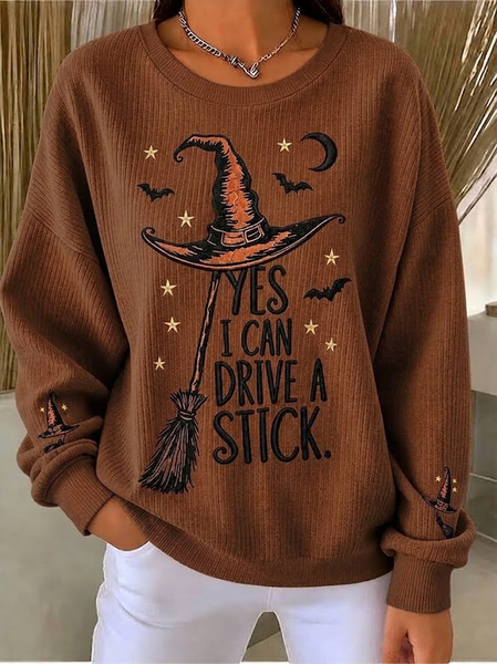 Casual Text Letters Crew Neck Long Sleeve Sweatshirt