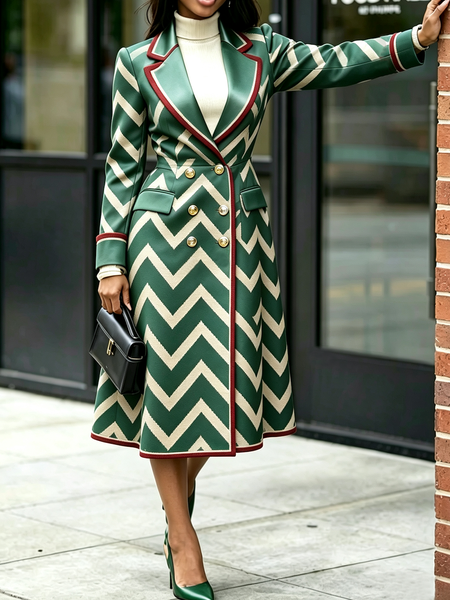 Urban Geometric Lapel Collar Mid-long Blazer 1 Urban Geometric Lapel Collar Mid-long Blazer