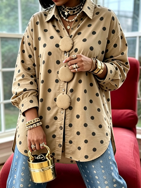 Urban Polka Dots Printing Shirt 1 Urban Polka Dots Printing Shirt