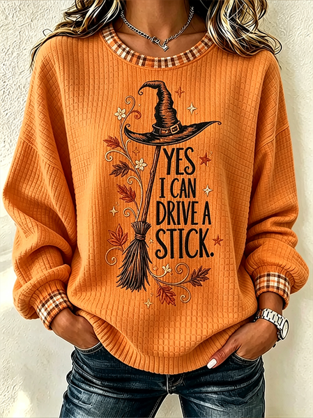 Casual Halloween Crew Neck Long Sleeve Sweatshirt