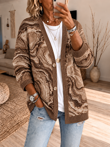 Women Spring/Fall Outerwear Casual Printing Random Print Long Sleeve Jacket