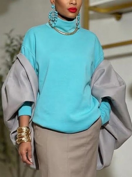 Elegant Plain Mock Neck Sweatshirt Set 1 Elegant Plain Mock Neck Sweatshirt Set