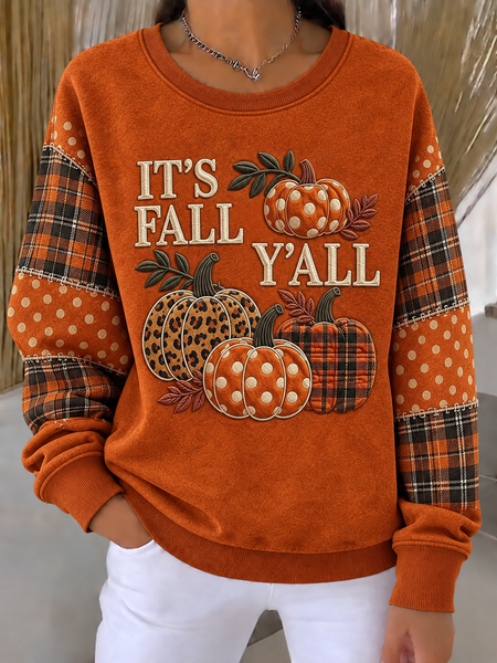Casual Geometric Crew Neck Long Sleeve Sweatshirt