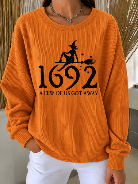 Casual Text Letters Crew Neck Long Sleeve Sweatshirt