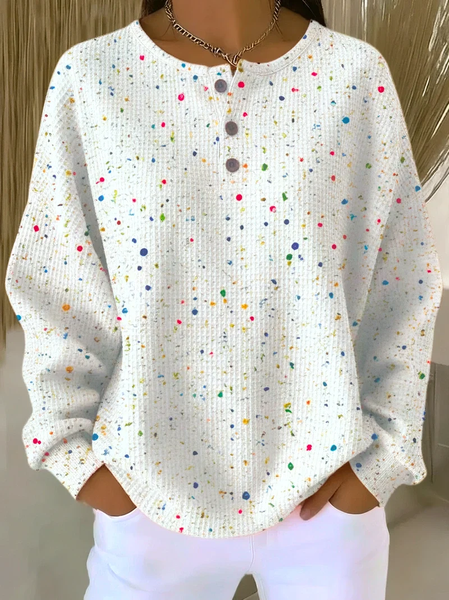 Casual Abstract Crew Neck Long Sleeve Sweatshirt
