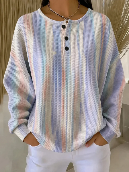 Casual Abstract Crew Neck Long Sleeve Sweatshirt