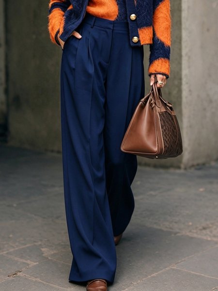 Casual Plain Wide Leg Pants 1 Casual Plain Wide Leg Pants