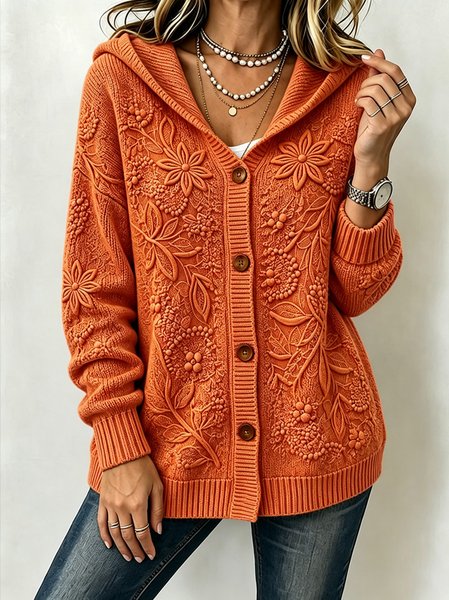 Women Spring/Fall Outerwear Casual Printing Floral Long Sleeve Jacket