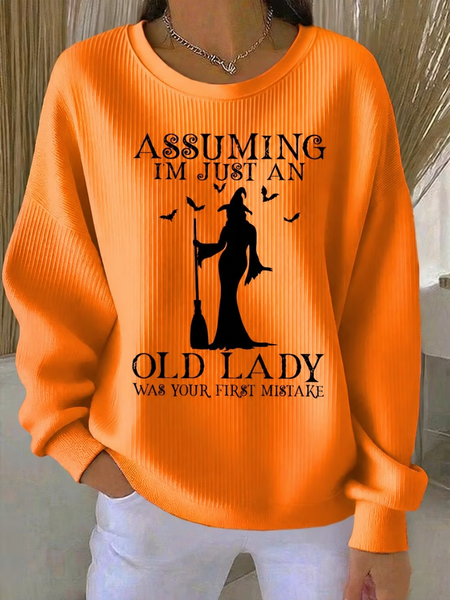 Casual Text Letters Crew Neck Long Sleeve Sweatshirt