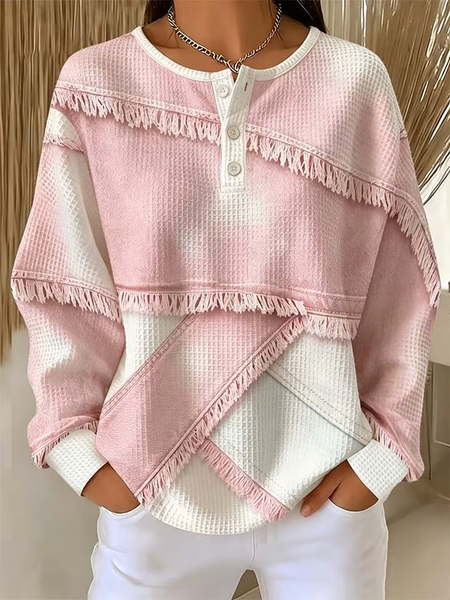 Casual Abstract Crew Neck Long Sleeve Sweatshirt