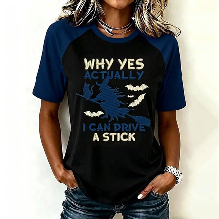 Casual Text Letters Crew Neck Short Sleeve T-shirt