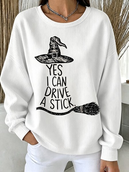 Casual Text Letters Crew Neck Long Sleeve Sweatshirt