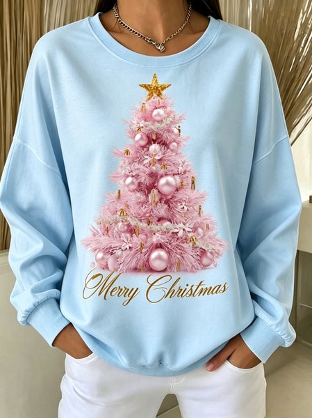 Casual Text Letters Crew Neck Long Sleeve Sweatshirt