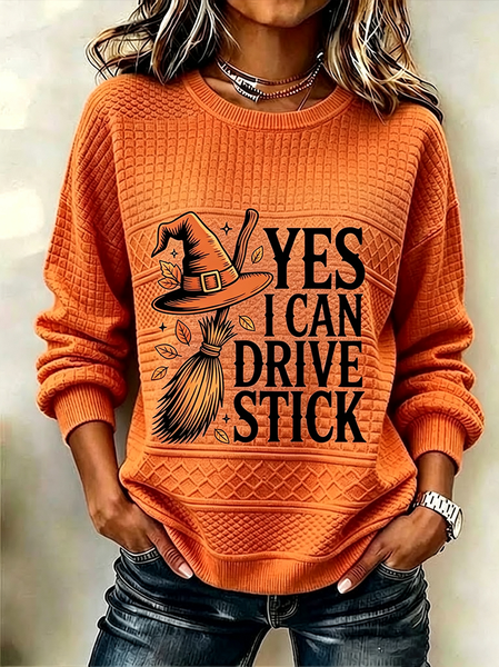 Casual Text Letters Crew Neck Long Sleeve Sweatshirt