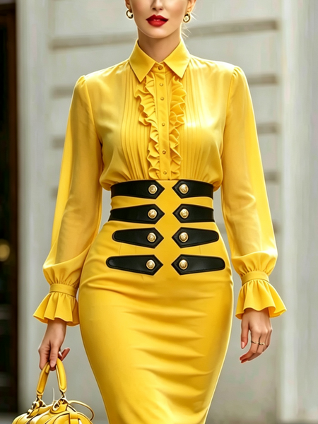 Elegant Plain Peplum Shirt