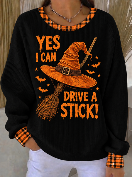 Women Plaid Crew Neck Casual Spring/Fall Long Sleeve Sweatshirt
