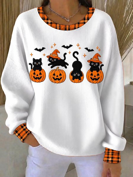 Women Plaid Crew Neck Casual Spring/Fall Long Sleeve Sweatshirt 1 Women Plaid Crew Neck Casual Spring/Fall Long Sleeve Sweatshirt