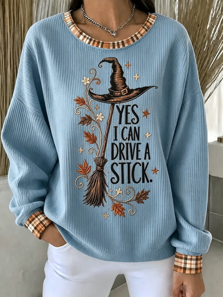 Women Text Letters Crew Neck Printing Casual Spring/Fall Long Sleeve Sweatshirt