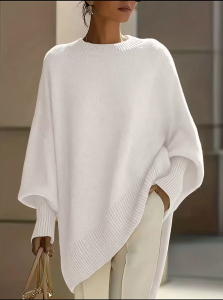 Women Imitation Cashmere Plain Long Sleeve Comfy Casual Sweater