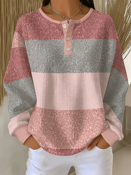 Women Abstract Crew Neck Printing Casual Spring/Fall Long Sleeve Sweatshirt