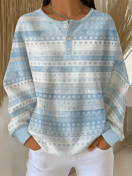Women Abstract Crew Neck Printing Casual Spring/Fall Long Sleeve Sweatshirt