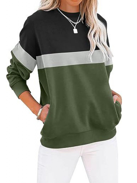 Casual Geometric Crew Neck Long Sleeve Sweatshirt