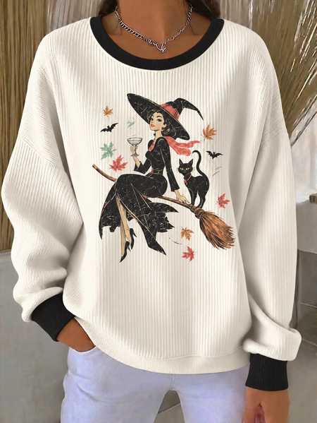 Women Color Block Crew Neck Casual Spring/Fall Long Sleeve Sweatshirt
