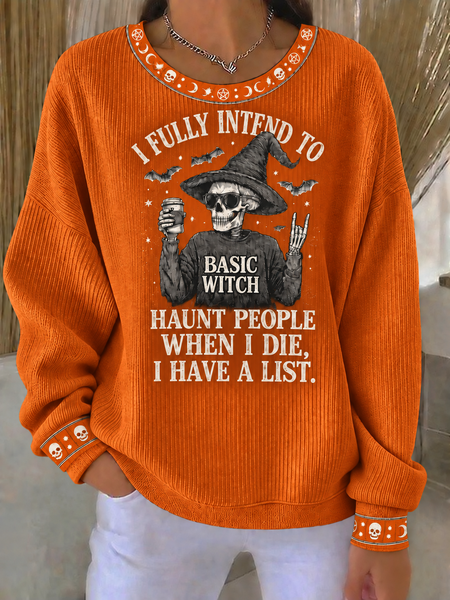 Casual Text Letters Crew Neck Long Sleeve Sweatshirt