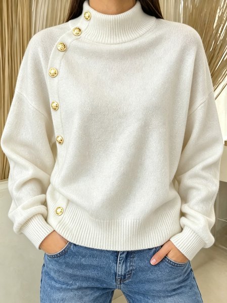 Women Plain Long Sleeve Comfy Casual Sweater