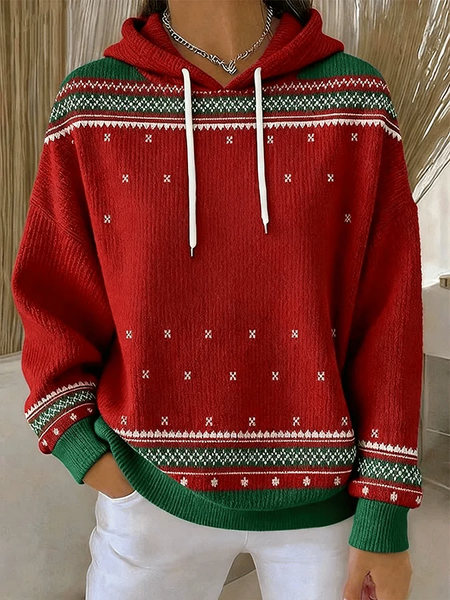 Casual Geometric Hoodie Long Sleeve Hoodie