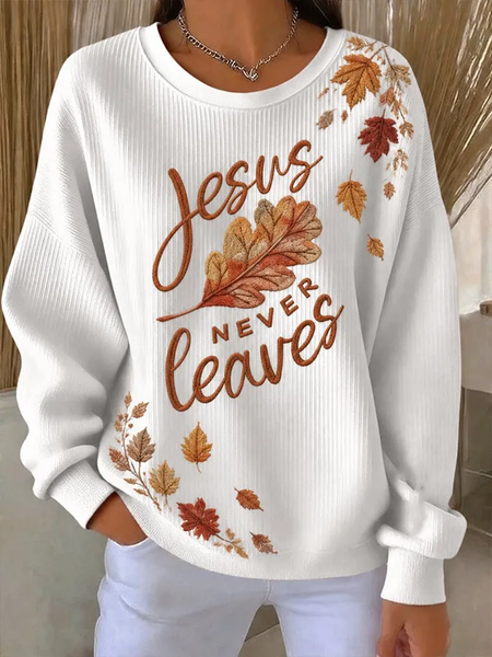 Casual Text Letters Crew Neck Long Sleeve Sweatshirt