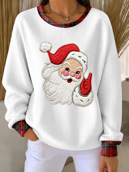 Women Plaid Crew Neck Casual Spring/Fall Long Sleeve Sweatshirt