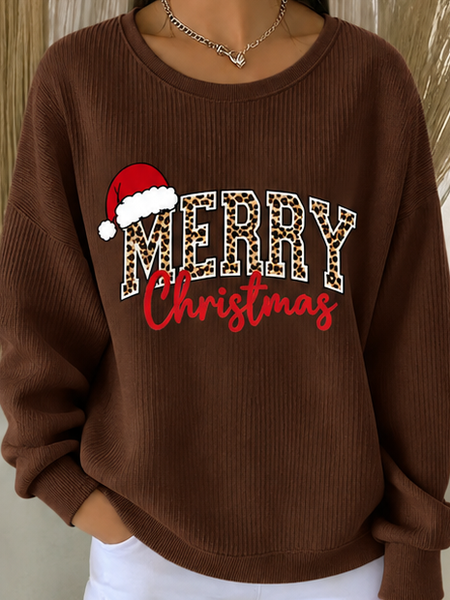 Casual Text Letters Crew Neck Long Sleeve Sweatshirt