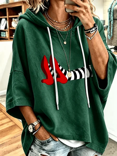 Casual Halloween Hoodie Half Sleeve Hoodie