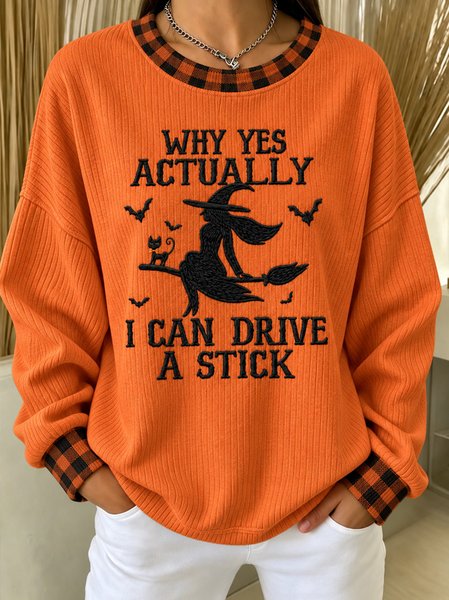 Casual Text Letters Crew Neck Long Sleeve Sweatshirt