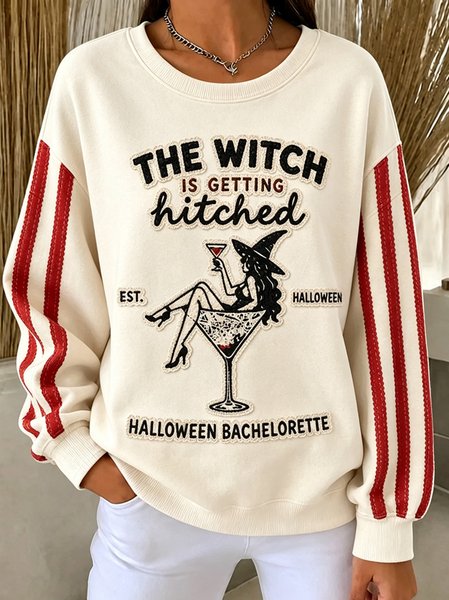 Casual Striped Crew Neck Long Sleeve Sweatshirt