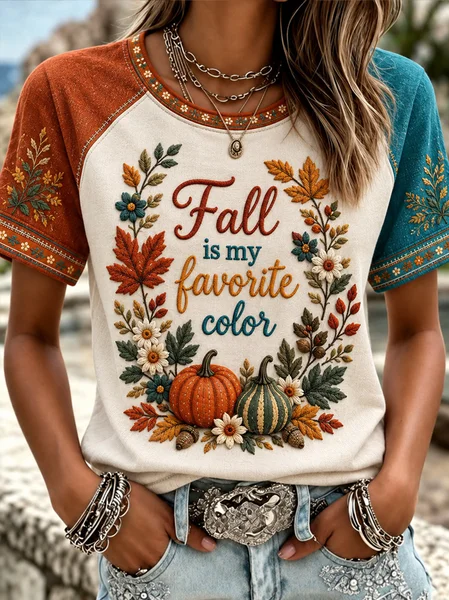 Women Text Letters Short Sleeve Tee T-shirt Crew Neck Vintage Summer Top