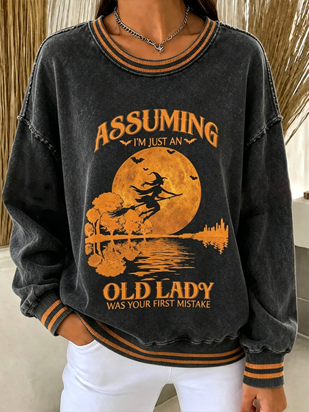 Women Text Letters Crew Neck Printing Casual Spring/Fall Long Sleeve Sweatshirt