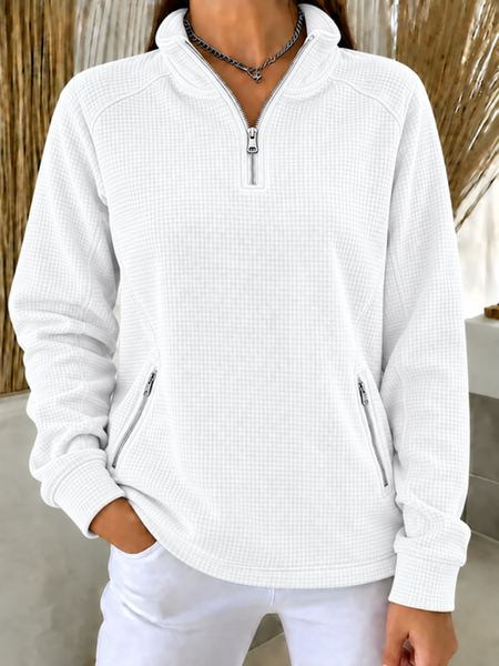 Casual Geometric Turtleneck Long Sleeve Sweatshirt