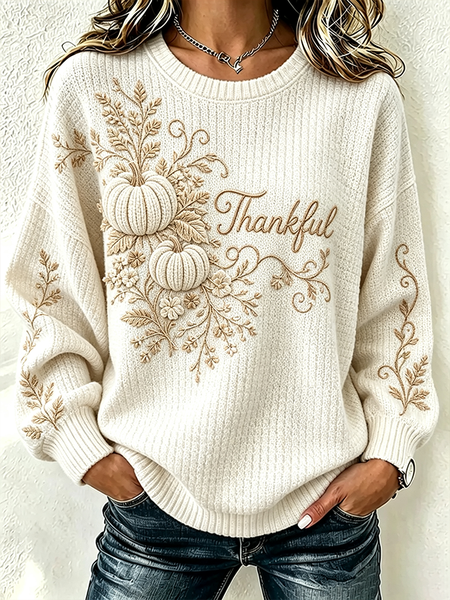 Women Floral Crew Neck Printing Casual Spring/Fall Long Sleeve Sweatshirt