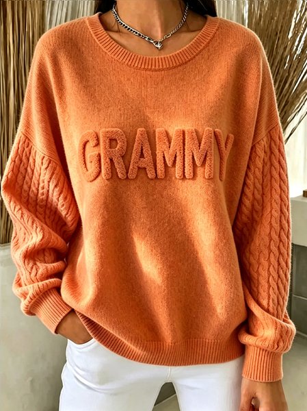 Women Geometric Crew Neck Casual Spring/Fall Long Sleeve Sweatshirt