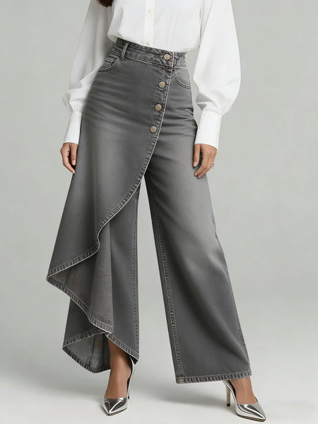 Women Plain Long Pants Vintage Spring/Fall Trousers