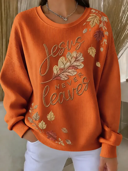Women Text Letters Crew Neck Printing Casual Spring/Fall Long Sleeve Sweatshirt