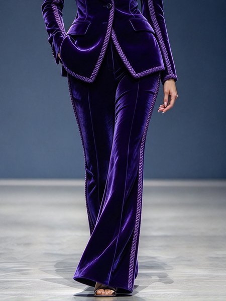 Velvet Urban Plain Webbing Flare Pants