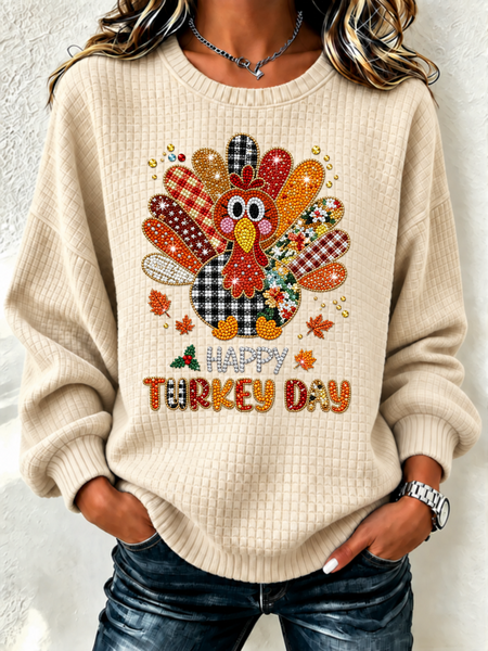 Women Text Letters Henley Collar Casual Spring/Fall Long Sleeve Sweatshirt