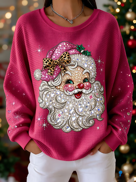 Casual Santa Claus Crew Neck Long Sleeve Sweatshirt