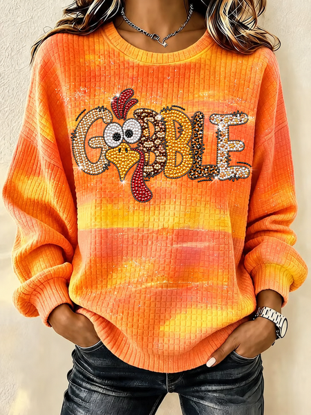 Women Text Letters Henley Collar Casual Spring/Fall Long Sleeve Sweatshirt
