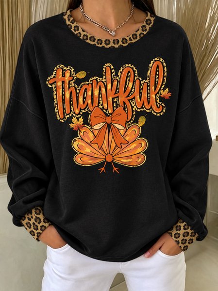 Vintage Text Letters Crew Neck Long Sleeve Sweatshirt