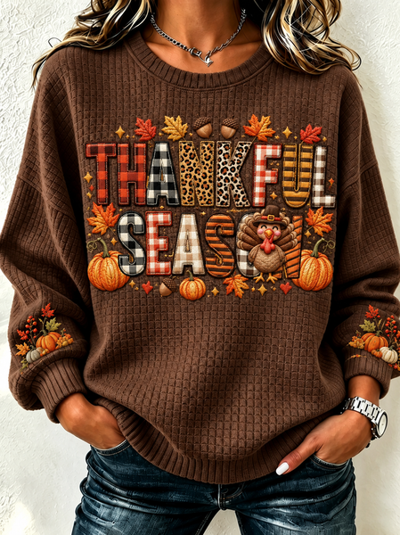 Women Text Letters Henley Collar Casual Spring/Fall Long Sleeve Sweatshirt