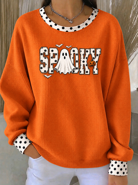 Women Text Letters Crew Neck Printing Casual Spring/Fall Long Sleeve Sweatshirt